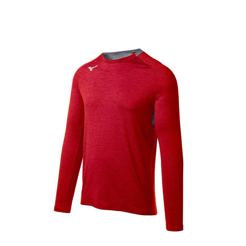 Maglie Running Mizuno Alpha Long Sleeve Uomo - Rosse - 28935-ZFSC